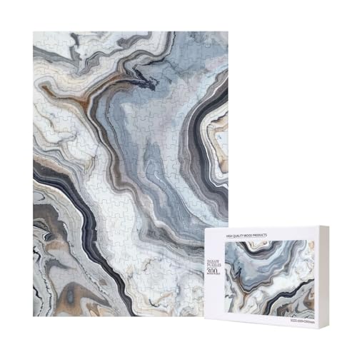 Marble Mural Bedrucktes Intelligenz-Puzzle aus Holz, 28 x 40 cm, 300 Teile (verpackt), Puzzle, Lernspiel für Erwachsene, Heimdekoration, Puzzle von JKSEEPYN