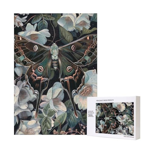 Motten-Puzzle, bedruckt, aus Holz, Intelligenz-Puzzle, 28 x 40 cm, 300 Teile (verpackt), Lernspiel für Erwachsene, Heimdekorationspuzzle von JKSEEPYN