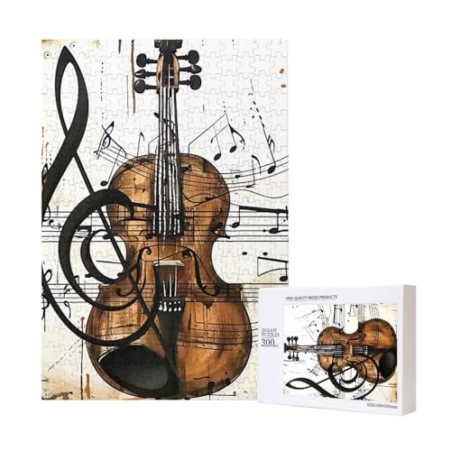 Musik-gedrucktes Intelligenz-Puzzle aus Holz, 28 x 40 cm, 300 Teile (verpackt), Puzzle, Lernspiel für Erwachsene, Heimdekoration, Puzzle von JKSEEPYN