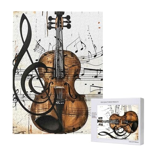 Musik-gedrucktes Intelligenz-Puzzle aus Holz, 38 x 52 cm, 500 Teile (verpackt), Puzzle, Lernspiel für Erwachsene, Heimdekoration, Puzzle von JKSEEPYN