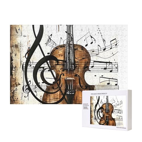 Musik-gedrucktes Intelligenz-Puzzle aus Holz, 40 x 28 cm, 300 Teile (verpackt), Puzzle, Lernspiel für Erwachsene, Heimdekoration, Puzzle von JKSEEPYN