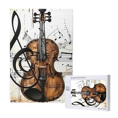 Musik-gedrucktes Intelligenz-Puzzle aus Holz, 50 x 75 cm, 1000 Teile (verpackt), Puzzle, Lernspiel für Erwachsene, Heimdekoration, Puzzle von JKSEEPYN