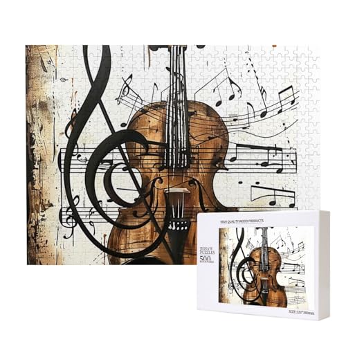 Musik-gedrucktes Intelligenz-Puzzle aus Holz, 52 x 38 cm, 500 Teile (verpackt), Puzzle, Lernspiel für Erwachsene, Heimdekoration, Puzzle von JKSEEPYN