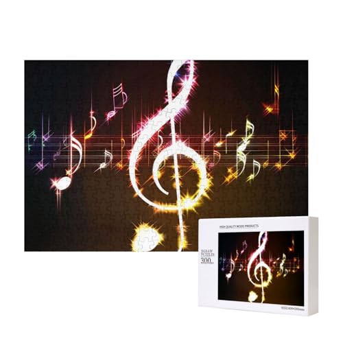Musiknoten-gedrucktes Intelligenz-Puzzle aus Holz, 40 x 28 cm, 300 Teile (verpackt), Puzzle, Lernspiel für Erwachsene, Heimdekoration, Puzzle von JKSEEPYN