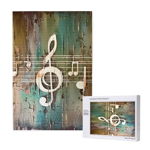 Musiknoten-gedrucktes Intelligenz-Puzzle aus Holz, 50 x 75 cm, 1000 Teile (verpackt), Puzzle, Lernspiel für Erwachsene, Heimdekoration, Puzzle von JKSEEPYN