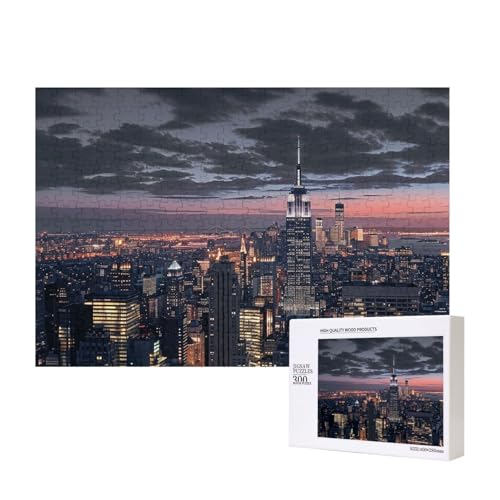 New York Intelligenz-Puzzle aus Holz, bedruckt, 40 x 28 cm, 300 Teile (verpackt), Lernspiel für Erwachsene, Heimdekoration, Puzzle von JKSEEPYN