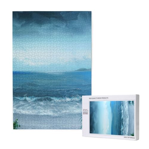 The Sea gedrucktes Intelligenz-Puzzle aus Holz, 50 x 75 cm, 1000 Teile (verpackt), Puzzle, Lernspiel für Erwachsene, Heimdekoration, Puzzle von JKSEEPYN