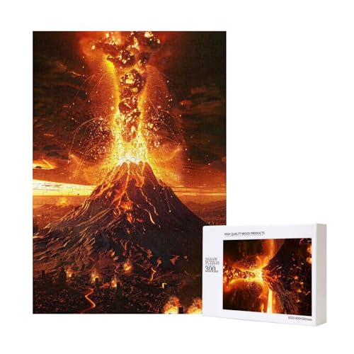 Vulkan-gedrucktes Intelligenz-Puzzle aus Holz, 28 x 40 cm, 300 Teile (verpackt), Puzzle, Lernspiel für Erwachsene, Heimdekoration, Puzzle von JKSEEPYN