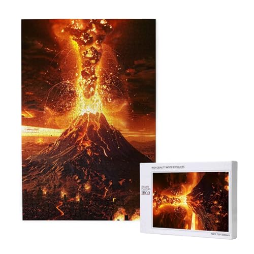 Vulkan-gedrucktes Intelligenz-Puzzle aus Holz, 50 x 75 cm, 1000 Teile (verpackt), Puzzle, Lernspiel für Erwachsene, Heimdekoration, Puzzle von JKSEEPYN