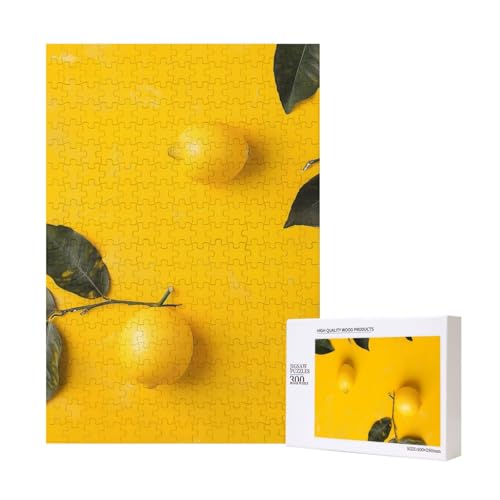 Yellow Lemon 1 gedrucktes Intelligenz-Puzzle aus Holz, 28 x 40 cm, 300 Teile (verpackt), Puzzle, Lernspiel für Erwachsene, Heimdekoration, Puzzle von JKSEEPYN