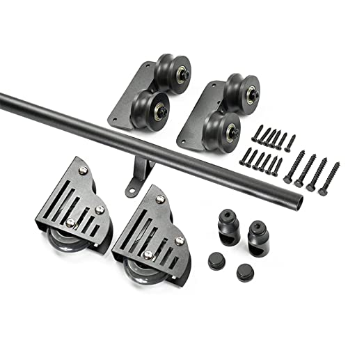 JKSVTF Leiter-Rollbahn-Set, Schiebetür, komplettes Set, Hardware – mit Bodenrollenrädern, 100 cm von JKSVTF