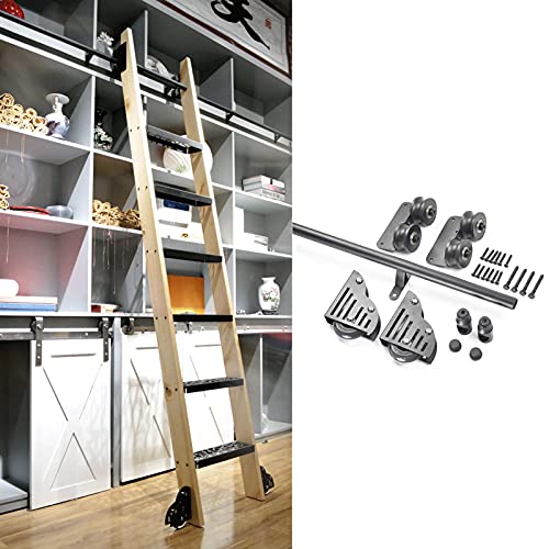 JKSVTF Rollleiter, Gleitschiene, Hardware, Verlängerungsschiene, Gleitleiter, bewegliche Schiene, Set, runde Schiene, ohne Leiter, rundes Rohr, mobile Leiterschiene für Zuhause/Innen/Loft, mit Boden JKSVTF Rollleiter, Gleitschiene, Hardware, Verlängerungsschiene, Gleitleiter, bewegliche Schiene, Set, runde Schiene, ohne Leiter, rundes Rohr, mobile Leiterschiene für Zuhause/Innen/Loft, mit Boden von JKSVTF