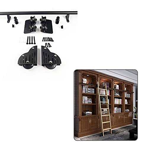 JKSVTF Rollleiter, Gleitschiene, Hardware-Kit + Verlängerungsschiene, mit Bodenrollrädern, runder Schiene/Schiene (ohne Leiter) (600 cm Schienen-Set), 600 cm von JKSVTF