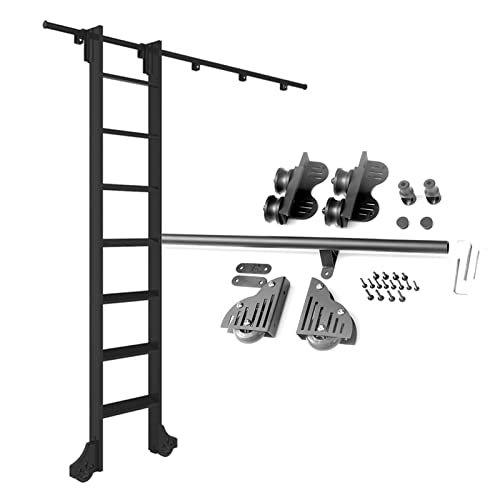 JKSVTF Rollleiter-Hardware-Set, Schiene/Schiene, Schiebetür-Set, 1 m - 6 m, Schiebeleiter, Bibliothek, komplettes Set, Hardware, Rollbahn, 500 cm Schienen-Set JKSVTF Rollleiter-Hardware-Set, Schiene/Schiene, Schiebetür-Set, 1 m - 6 m, Schiebeleiter, Bibliothek, komplettes Set, Hardware, Rollbahn, 500 cm Schienen-Set von JKSVTF
