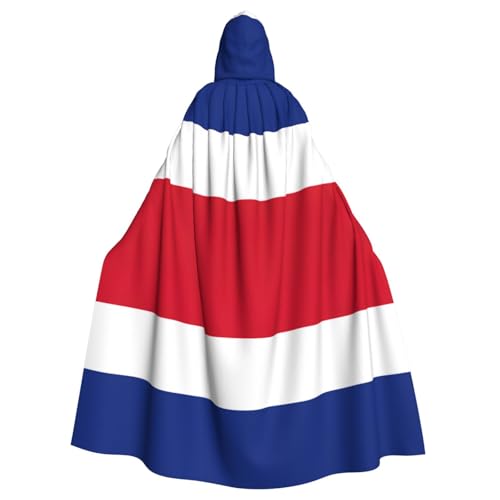 JKXUN Cosplay-Kostüm, Motiv: Flagge von Costa Rica, Unisex, Halloween, Kapuzenumhang, Umhang für Party, Verkleidung, volle Länge, Uniform-Bademantel von JKXUN