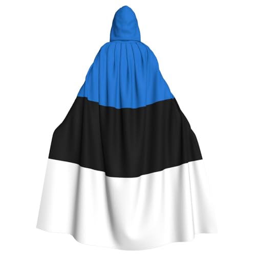 JKXUN Flagge Estlands, Unisex, Cosplay-Kostüm, Halloween, Kapuzenumhang, Umhang für Party, Verkleidung, volle Länge, Uniform-Bademantel von JKXUN