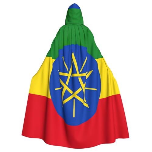JKXUN Flagge von Äthiopien, Unisex, Cosplay-Kostüm, Halloween, Kapuzenumhang, Umhang für Party, Verkleidung, volle Länge, Uniform-Bademantel von JKXUN