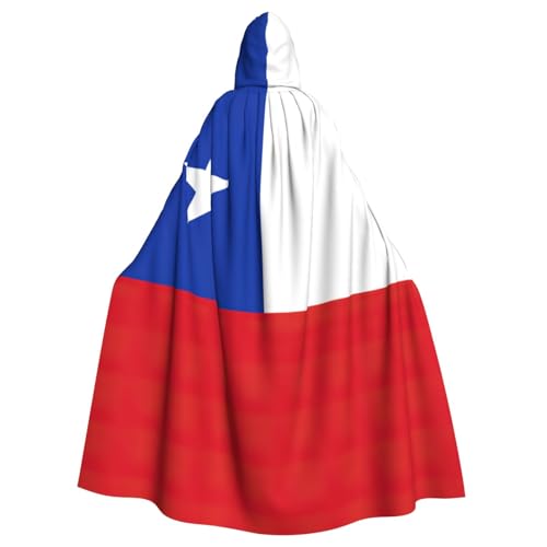 JKXUN Flagge von Chile, Unisex, Cosplay-Kostüm, Halloween, Kapuzenumhang, Umhang für Party, Verkleidung, volle Länge, Uniform-Bademantel von JKXUN