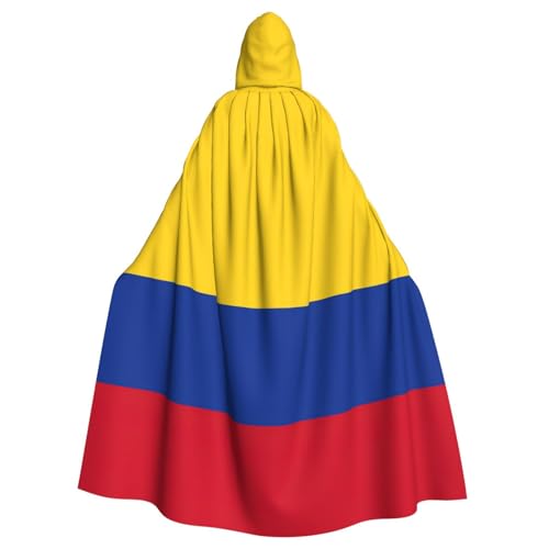 JKXUN Flagge von Kolumbien, Unisex, Cosplay-Kostüm, Halloween, Kapuzenumhang, Umhang für Party, Verkleidung, volle Länge, Uniform-Bademantel von JKXUN