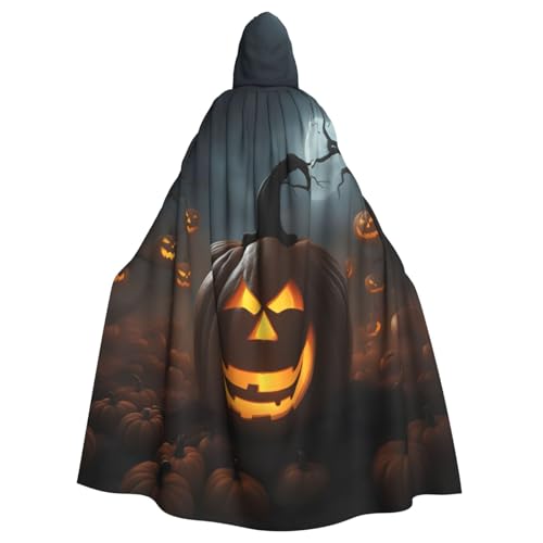 JKXUN Halloween-Geister-Kürbis-Kostüm, Unisex, Cosplay-Kostüm, Halloween-Kapuzenumhang für Party, Verkleidung, volle Länge, Uniform-Bademantel, Schwarz, Einheitsgröße von JKXUN