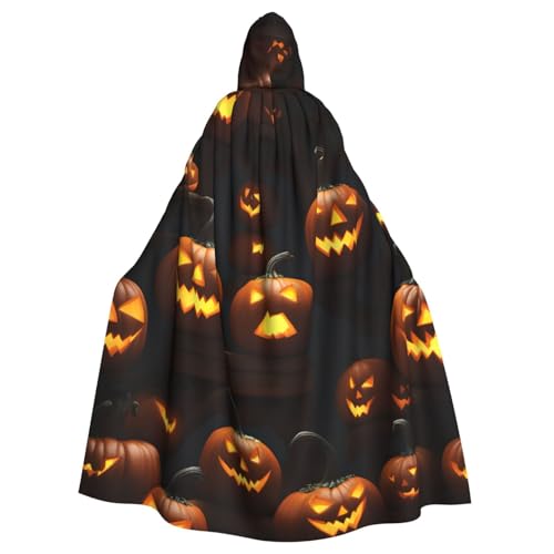 JKXUN Halloween Kürbis 1 Unisex Cosplay Kostüm Halloween Kapuzenumhang Umhang für Party Dress Up volle Länge Uniform Robe, Schwarz, Einheitsgr��e von JKXUN