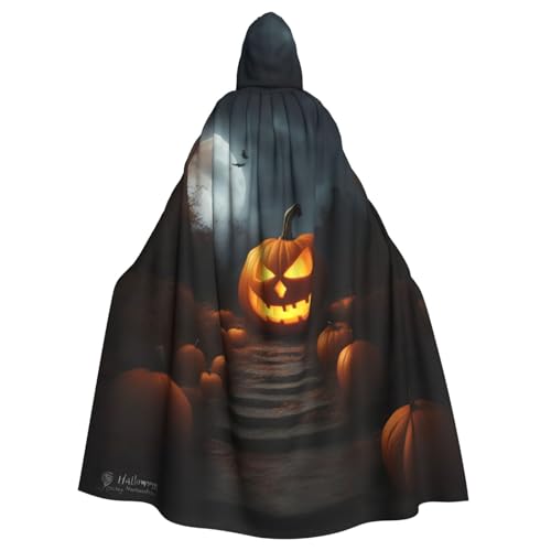 JKXUN Halloween-Kürbis-Kostüm, Unisex, Cosplay-Kostüm, Halloween-Kapuzenumhang für Partys, Verkleidungen, volle Länge, Uniform-Bademantel, Schwarz, Einheitsgröße von JKXUN