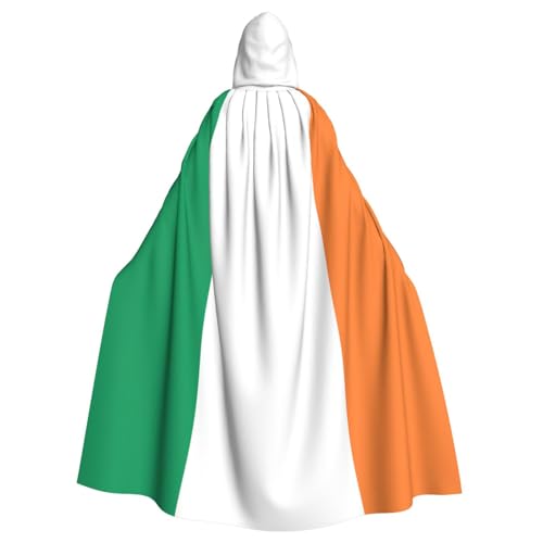 JKXUN Irische Flagge, Unisex, Cosplay-Kostüm, Halloween, Kapuzenumhang, Umhang für Party, Verkleidung, volle Länge, Uniform-Bademantel von JKXUN