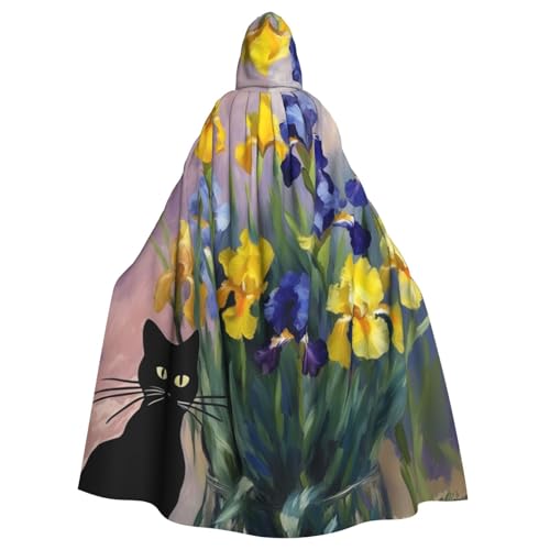 JKXUN Katzen-Blumen-Verzierung, Unisex, Cosplay-Kostüm, Halloween, Kapuzenumhang für Party, Verkleidung, durchgehender Uniform-Bademantel von JKXUN