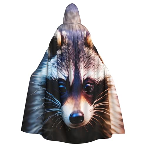 JKXUN Little Raccoon Face Unisex Cosplay Kostüm Halloween Kapuzenumhang Umhang für Party Verkleiden voller Länge Uniform Robe von JKXUN