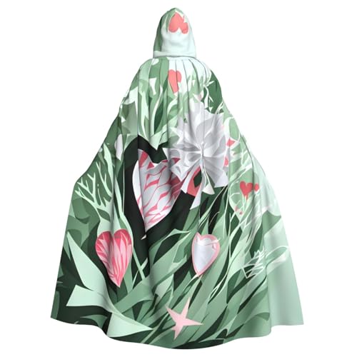 JKXUN Lovely Hearts Unisex Cosplay Kostüm Halloween Kapuzenumhang Umhang für Party Verkleiden voller Länge Uniform Robe von JKXUN