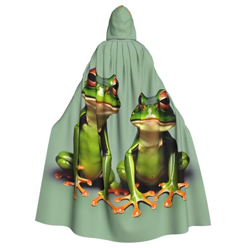 JKXUN Lustige grüne Frösche 1 Unisex Cosplay Kostüm Halloween Kapuzenumhang Umhang für Party Verkleiden volle Länge Uniform Robe von JKXUN