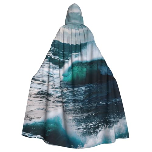 JKXUN Malerisches Meerwasser-Kostüm, Unisex, Cosplay-Kostüm, Halloween, Kapuzenumhang, Umhang für Party, Verkleidung, volle Länge, Uniform-Bademantel, Schwarz, Einheitsgr��e von JKXUN