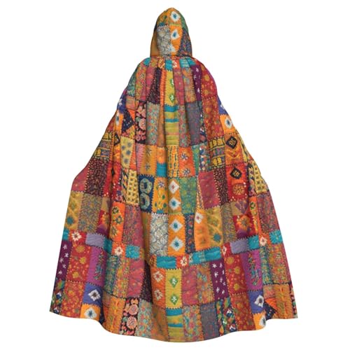 JKXUN Marokkanisches geometrisches Unisex-Kostüm, Cosplay-Kostüm, Halloween, Kapuzenumhang für Party, Verkleidung, volle Länge, Uniform-Bademantel von JKXUN