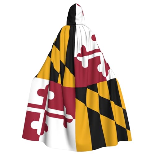 JKXUN Maryland State Flag Unisex Cosplay Kostüm Halloween Kapuzenumhang Umhang für Party Verkleiden voller Länge Uniform Robe von JKXUN