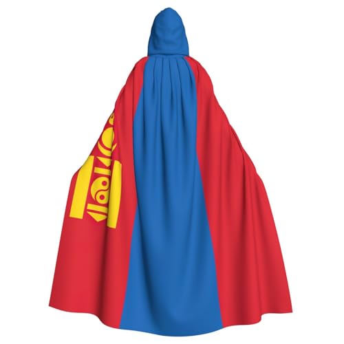 JKXUN Mongolische Flagge, Unisex, Cosplay-Kostüm, Halloween, Kapuzenumhang, Umhang für Party, Verkleidung, volle Länge, Uniform-Bademantel von JKXUN