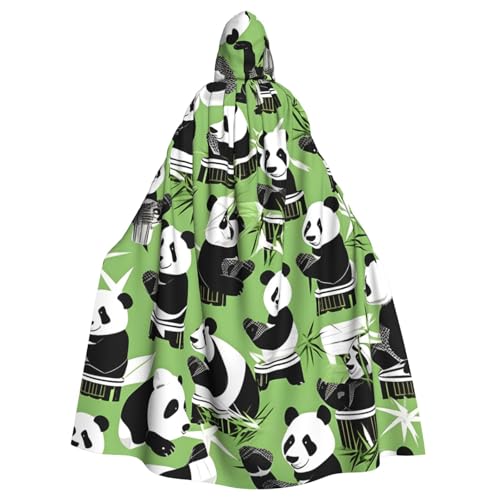 JKXUN Panda-Bambus-Kostüm, Unisex, Cosplay-Kostüm, Halloween, Kapuzenumhang, Umhang für Party, Verkleidung, volle Länge, Uniform-Bademantel von JKXUN