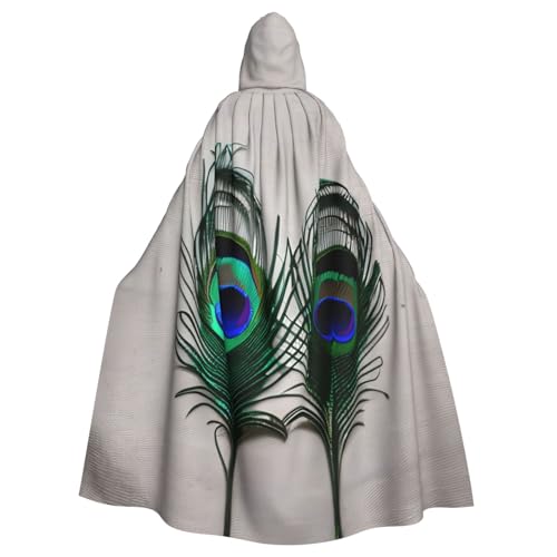 JKXUN Pfauenfedern, Unisex, Cosplay-Kostüm, Halloween, Kapuzenumhang, Umhang für Party, Verkleidung, volle Länge, Uniform-Bademantel von JKXUN
