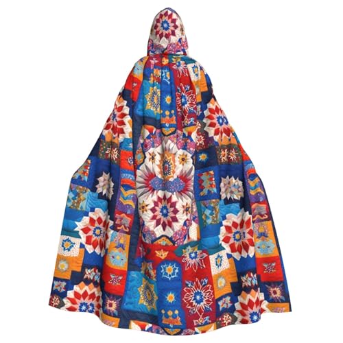 JKXUN Retro Flowwer Unisex Cosplay Kostüm Halloween Kapuzenumhang Umhang für Party Verkleiden volle Länge Uniform Robe von JKXUN
