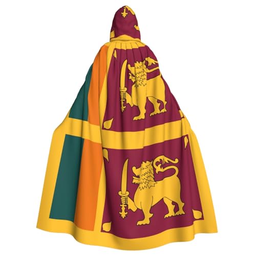 JKXUN Sri Lanka Flagge, Unisex, Cosplay-Kostüm, Halloween, Kapuzenumhang, Umhang für Party, Verkleidung, volle Länge, Uniform-Bademantel von JKXUN