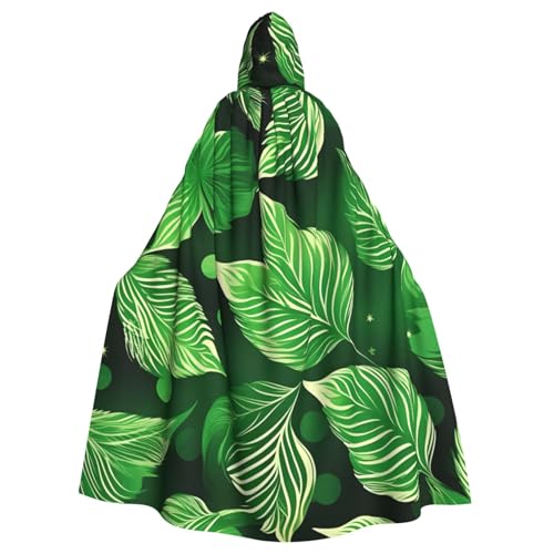 JKXUN St. Patricks Day Leaves Unisex-Kostüm, Cosplay-Kostüm, Halloween, Kapuzenumhang für Party, Verkleidung, durchgehender Uniform-Bademantel, Schwarz, Einheitsgröße von JKXUN