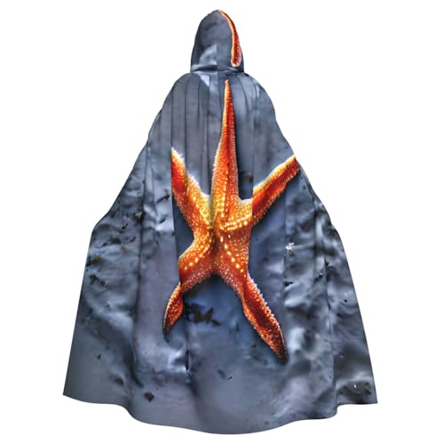 JKXUN Strand-Seestern, Unisex, Cosplay-Kostüm, Halloween, Kapuzenumhang, Umhang für Party, Verkleidung, volle Länge, Uniform-Bademantel, Schwarz, Einheitsgr��e von JKXUN