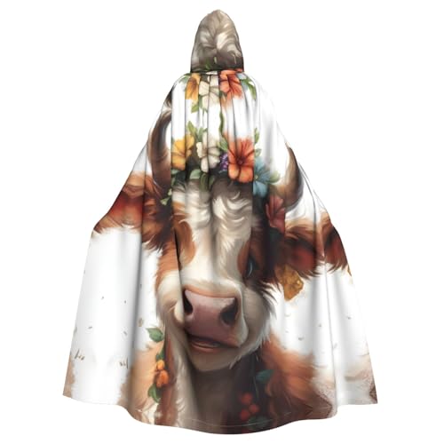 JKXUN Tierkuh Unisex Cosplay Kostüm Halloween Kapuzenumhang Umhang für Party Verkleiden voller Länge Uniform Robe von JKXUN