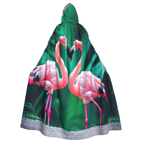 JKXUN Two Flamingos Unisex Cosplay Kostüm Halloween Kapuzenumhang Umhang für Party Verkleiden voller Länge Uniform Robe von JKXUN
