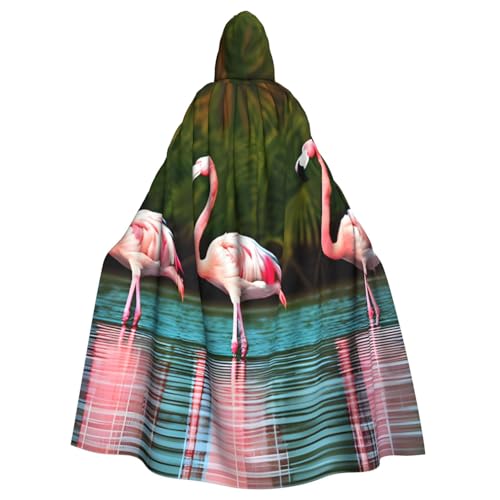 JKXUN Two Flamingos Unisex Cosplay Kostüm Halloween Kapuzenumhang Umhang für Party Verkleiden voller Länge Uniform Robe von JKXUN