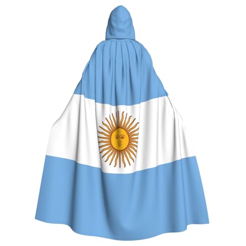 JKXUN Umhang mit argentinischer Flagge, Unisex, Cosplay-Kostüm, Halloween, Kapuzenumhang für Party, Verkleidung, durchgehender Uniform-Bademantel von JKXUN