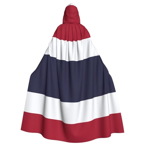 JKXUN Umhang mit thailändischer Flagge, Unisex, Cosplay-Kostüm, Halloween, Kapuzenumhang für Party, Verkleidung, durchgehender Uniform-Bademantel von JKXUN