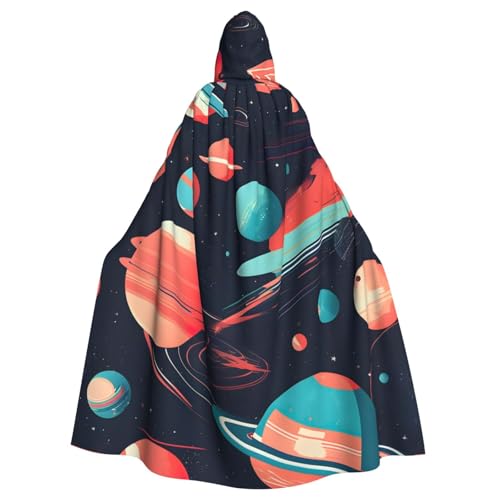 JKXUN Weltraumplaneten Unisex Cosplay Kostüm Halloween Kapuzenumhang Umhang für Party Verkleiden voller Länge Uniform Robe von JKXUN