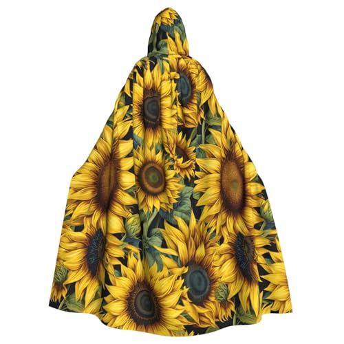 JKXUN Wunderschöner Sonnenblumen-Umhang für Cosplay, Halloween, Kapuzenumhang für Party, Verkleidung, volle Länge, Uniform-Bademantel von JKXUN