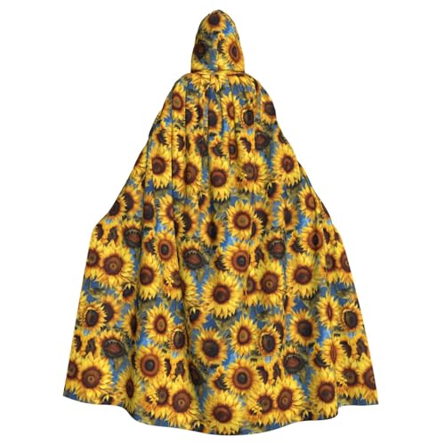 JKXUN Wunderschöner Sonnenblumen-Umhang für Cosplay, Halloween, Kapuzenumhang für Party, Verkleidung, volle Länge, Uniform-Bademantel von JKXUN