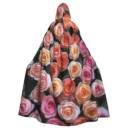 JKXUN Wunderschönes Rosen-Geschenk, Unisex, Cosplay-Kostüm, Halloween, Kapuzenumhang für Party, Verkleidung, durchgehender Uniform-Bademantel von JKXUN